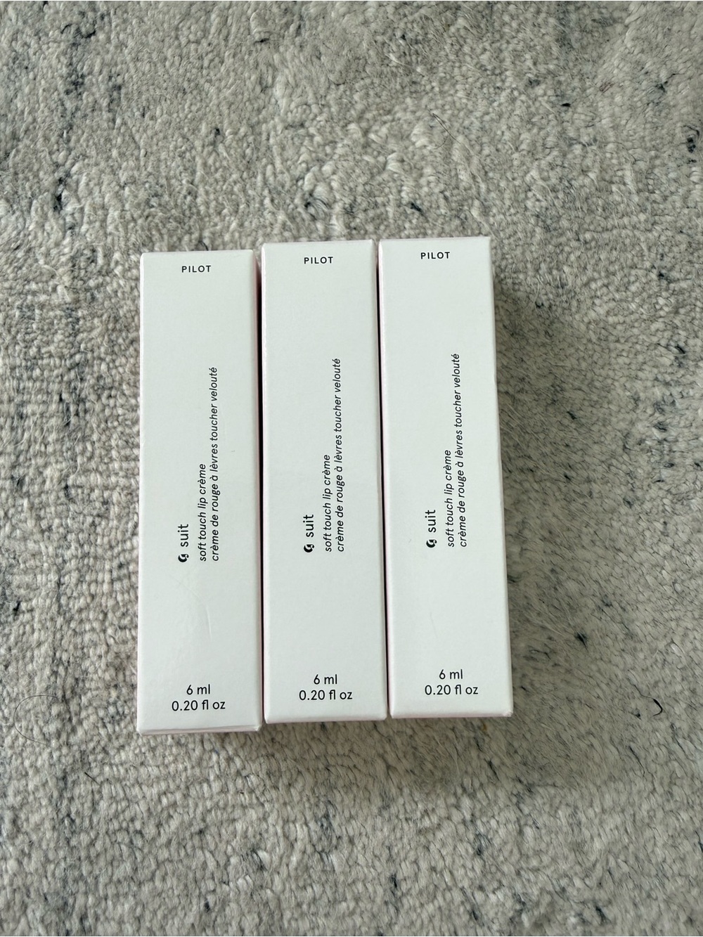 New 3 pack Glossier G Suit Soft Touch Lip Crème Liquid Lipstick Matte Pilot